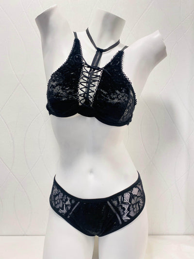 Conjunto Mini Arnes Tiras Negro