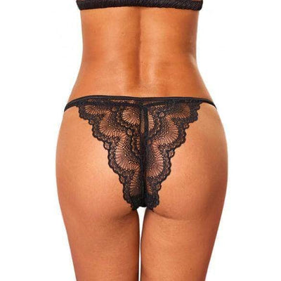 Tanga Encaje Negro - Mariposa - Starsex