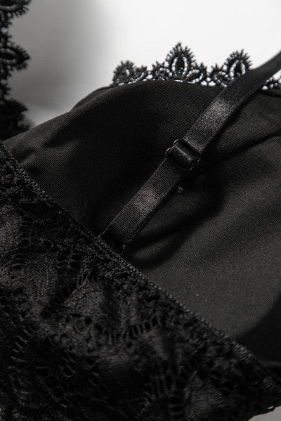 Bralette Black Deep V Lace