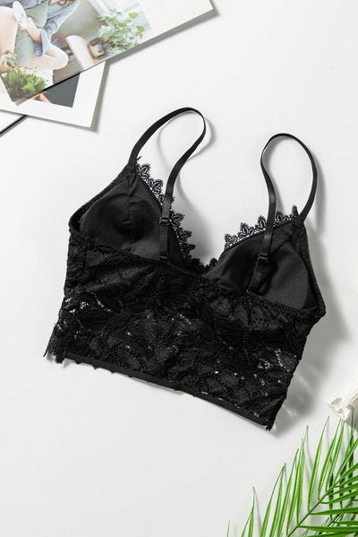 Bralette Black Deep V Lace