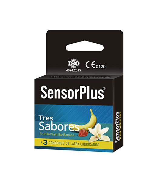 Preservativos Sensor Plus Tres Sabores