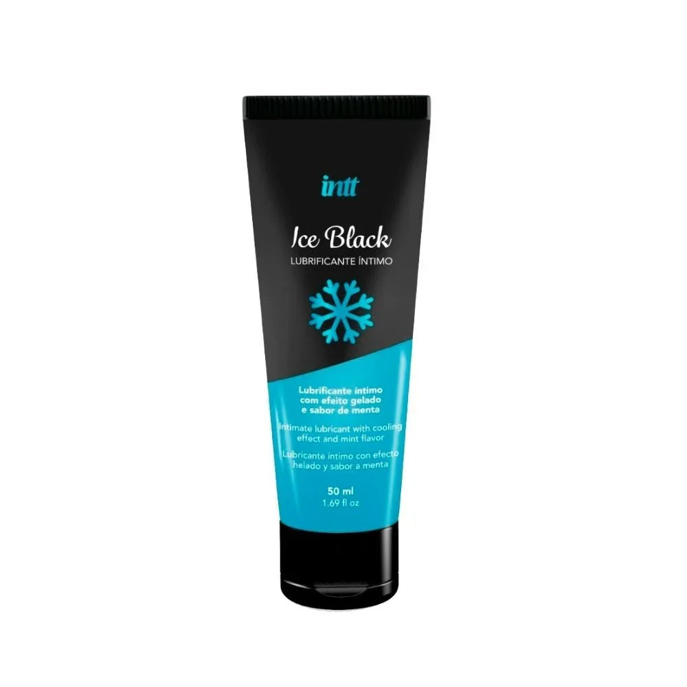 Lubricante Íntimo Base Agua Sabor Menta 50g  Ice Black - INTT