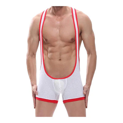 Boxer Blanco Y Rojo Con Tirantes