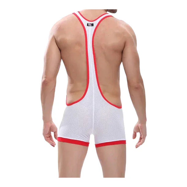 Boxer Blanco Y Rojo Con Tirantes