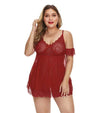 Babydoll Con Encaje Rojo - Marina - Starsex